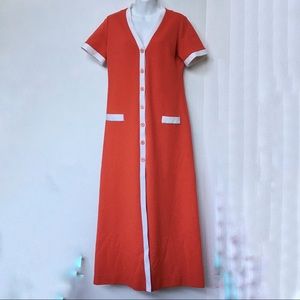Tan Jay Maxi Dress Size M Vintage 70s Bright Red